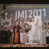 Vatikan amtl. Numisbrief 2011 - 2 Briefmarken Benedikt XVI. 2 € stgl. Weltjugendtag