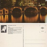 Niederlande 1960er Jahre - Amsterdam Singel Nachtaufnahme - Ansichtskarte Postkarte