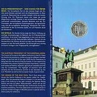 Österreich 5 Euro 2006 handgehoben Silber im Blister, EU-Präsidentschaft