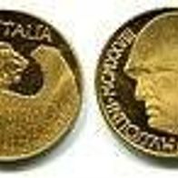 Fälschung 20 Lire Italien 1928, Cu-Ni vergoldet - Fälschung #005