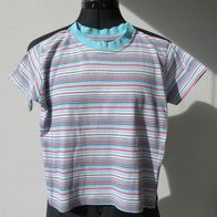 T-Shirt Gr. 104 unisex Ringel türkis pink weiß geringelt Shirt Kita