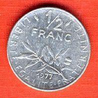 Frankreich 1/2 Franc 1977