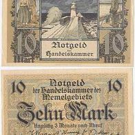 Memel Notgeld 10 Mark 1922 Handelskammer Nr. 204268