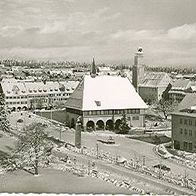 72250 Freudenstadt Winteransicht Marktplatz mit Stadt- und Rathaus um 1960