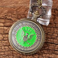 Taschenuhr, Herrenuhr, Pocket Watch Sprungdeckeluhr, Navy grün THU-60