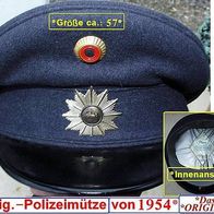 Militaria * Orig.-Polizeimütze + Kokarde aus Niedersachsen * von 1954