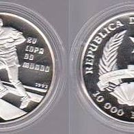 1992 Guinea-Bissau Fußball WM USA 10000 Pesos Spieler Polierte Platte