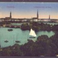 Hamburg, Lombardsbrücke gel.1917.(369)