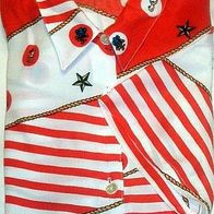 Bluse weiß/ rot gemustert