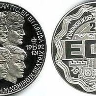 Niederlande Silber PP/ Proof 25 Ecu 1992. Königin Beatrix -Königl. Familie