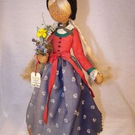 Alte Morly / Lydia Morlacchi Süd-Tirol Rupfenpuppe - " Frau mit Blumen "