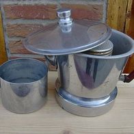 Alter Seltener Reise Pump Perkolator für Kaffee oder Tee Rein Aluminium