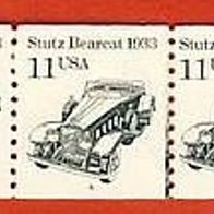 USA 1985 Stutz Bearcat 5er Streifen mit Pl. Nr.4 Mi.1756. Postfrisch.