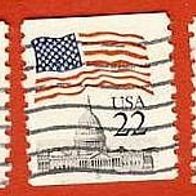 USA 1985 Kapitol 3 Marken mit Pl. Nr.4,5, + 8. Mi.1738.C. gest.