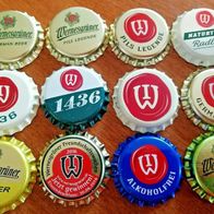 12 Wernesgrüner Bier Kronkorken Brauerei ungebraucht beer bottle crown caps