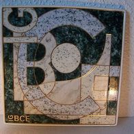 Dicke, quadratische Porzellanzierplatte mit IGBCE - Design, Hutschenreuther PM