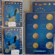 6 Stück EURO Kursmünzensatz BRD 2002 A u. F KMS 1C - 2€ stgl. im Folder sehr RAR !!!