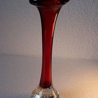 Rote, schwedische Glas-Vase, ASEDA um 1970