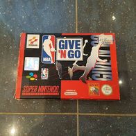 1x SUPER Nintendo NBA GIVE ´N GO Verpackung OVP SNES Basketball