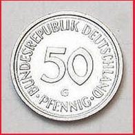 Bundesrepublik Deutschland - 50 Pfennig - Münze der Serie G - 1990