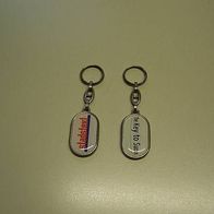 Metall-Schlüsselanhänger, 2 Stück, mit Sprengring und Kette