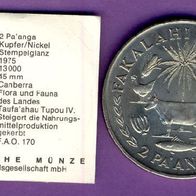 Tonga 2 Pa`anga 1975 FAO Auflage nur 13 000. Stück