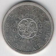 Dollar 1964 Kanada Quebec, 23,33 g 800er Silber! vorzüglich