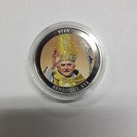 Medaille Pabst Benedict XVI coloriert