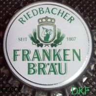 Franken Bräu Bier Brauerei Kronkorken Riedbach Schrozberg grün weiss neu in unbenutzt