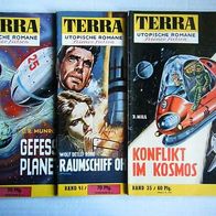 Terra-Utopische Romane...3 Romane unter 100, in gutem Zustand....