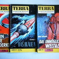 Terra-Utopische Romane...3 Romane unter 100, in gutem Zustand....