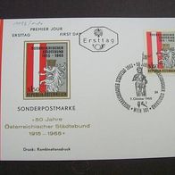 Österreich Ersttagskarte Mi.1196 50 J. Österreischer Städtebund 1965