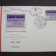 Österreich Ersttagskarte Mi.1198 150 J. Technische Hochschule Wien 1965