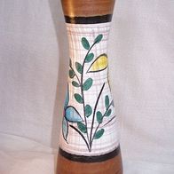 Handgemalte Keramik Vase, X-Form 60/70er Jahre