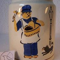 DDR-Keramiktopf; " Wurstverkäufer "