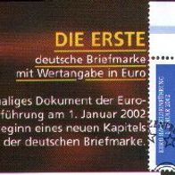 1. Eurobriefmarke mit Sonderstempel