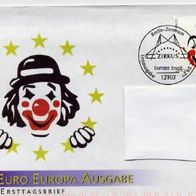 Euro Europa Ausgabe 2002 Ersttagsbrief Briefmarke