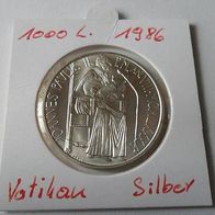 Vatikan 1986 1000 Lire Silber +