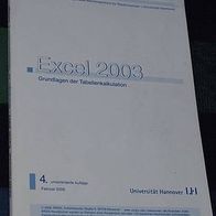 Excel 2003, Grundlagen der Tabellenkalkulation, RRZN Hannover