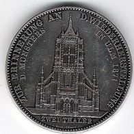 Ulmer Doppeltaler - Medaille 1871 Münsterturm König Karl v. Württemberg TOP