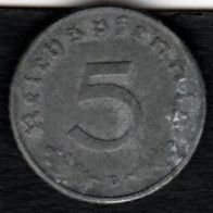 5 Reichspfennig 1940 D Zink vz