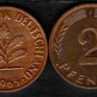 2 Pfennig 1965 F vz