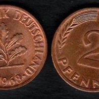 2 Pfennig 1968 F vz