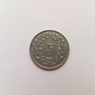 5 Rappen Münze aus der Schweiz von 1946 (vorzüglich)