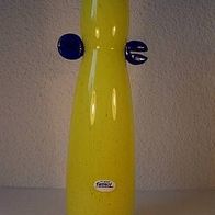 Große, sehr massive, gelb-blaue Überfangglas-Vase von Martin Zampach