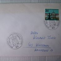 Brief mit Sondermarke Wiesbaden Mi 420 + Sonderstempel Königin Elisabeth 1965