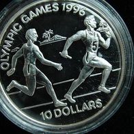 Salomonen Silber PP/ Proof 10 Dollars 1994 Olympia "STAFFELLAUF"
