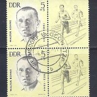DDR 1963, MiNr: 958 als Paar mit Zierfeld sauber gestempelt