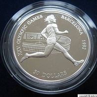 Cook-Inseln Silber PP/ Proof 50 Dollars 1990 Olympia " Marathonläufer"