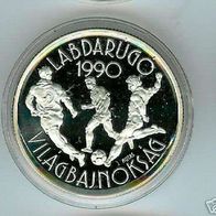 UNGARN Silber Proof/ PP 500 Forint 1988 Fußball-WM in Italien "Drei Spieler"
